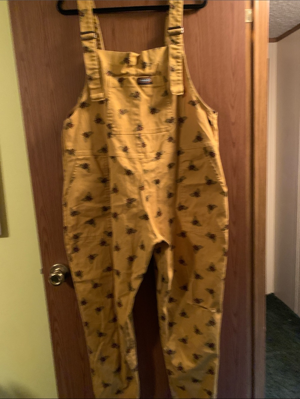 Run&Fly Yellow Printed Bee Overalls with Pocket Bib Size XL
